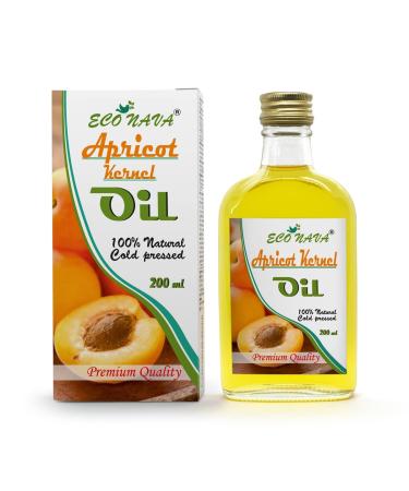 ECO NAVA Apricot Kernel Oil 200 ml - 100% Natural Cold Pressed, Vegan, Premium Grade for Cooking, Salads, Hair, Face & Skin | 6.8 oz - Buy Online on GoSupps.com