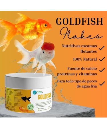 Goldfish Flakes Fish Food for Cold Water Fish Natural Complete Food Balanced Nutrition for All Types of Aquarium and Cold Water Pond Fish Plant - Buy Online on GoSupps.com