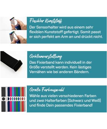 Diasticker | Freestyle Libre 3 Fixing Band - Waterproof Flexible Protector | Strong Sensor Fixation | Black & Purple (S: 18-25 cm) - Buy Online on GoSupps.com