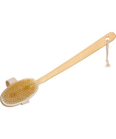 DecorRack Wood Bath Brush with Natural Bristles - Exfoliating Body Brush for Smooth, Healthy Skin - Detachable Handle - 1 Pack - Buy Online on GoSupps.com
