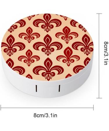 Fleur De Lis Contact Lens Case with Mirror | Portable Cute Eye Lens Box Travel Kit - Buy Online on GoSupps.com
