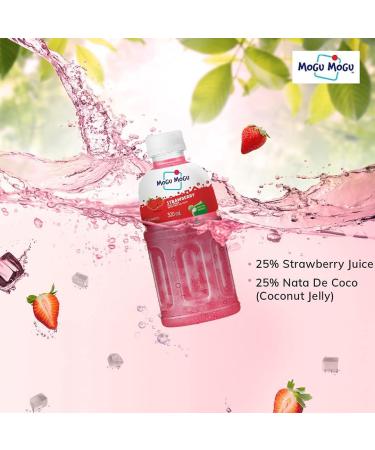 Mogu Mogu Strawberry Juice with 25% NATA De Coco | Energy Booster Drink Delicious And Nutritious Drink Tasty And Twisty Treat Gift Hamper (6) - Buy Online on GoSupps.com