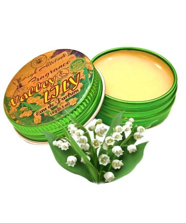 VALLEY LILY Perfume - Eau de Parfum - Solid Balm - Natural Essential Oils Aromatherapy Fragrance (Muguet Fresh Lily Mimosa Cassie Hyacinth Green Tea) Travel Size Party Guest Favors Gifts - 0.5oz