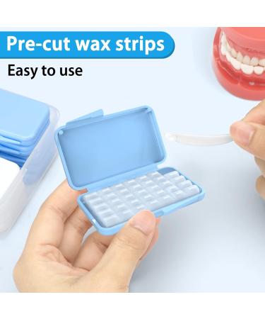 Braces Wax 10 Pack - Food-Grade Dental Wax Strips with Applicator Tool - Unscented/Mint + Aloe Vera + Vitamin E - Stick Better - Includes Storage Box - 350+ Dots - Separate Cases - Buy Online on GoSupps.com