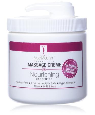 Master Massage Spamaster Unscented 16 Oz Massage Smooth Effortless Deep Tissue Massage Cream (White)