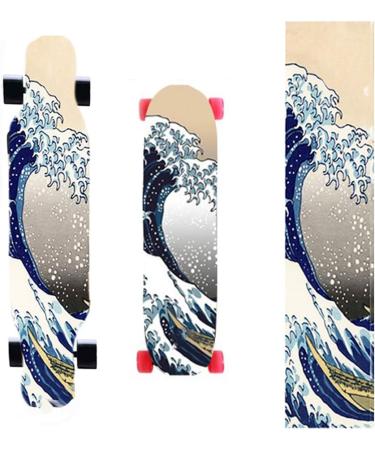 47 X10 Sport Outdoor Electric Skateboard Longboard | Waterproof Grip Tape | Sea Wave Design - Buy Online on GoSupps.com