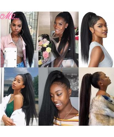 Hair Bun 8-24 Inch Ponytail Real Hair Wrapping Ponytail Extensions Black Long Straight Hair Ponytail Barrette Hair Clips Bun Hair Extension Hair Piece (Color : Wrap Around Size : 14inch(35cm)) 14inch(35cm) Wrap Around - Buy Online on GoSupps.com