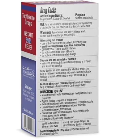 Buy Marshalls Toothache Drops 0.34 oz Fast Pain Relief | International Shipping Available - Buy Online on GoSupps.com