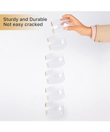 N9R 24 Pack Gold Rim Plastic Wine Glasses - 12oz Disposable Stemless Cups for Parties & Weddings - Buy Online on GoSupps.com