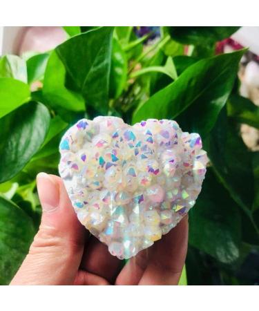 100g-250g Natural Aura Angel Crystal Cluster Stone Heart Shape Ornaments 1pc Suitable for Home HOMEZHOU (Color : 1pc 100g-125g) - Buy Online on GoSupps.com