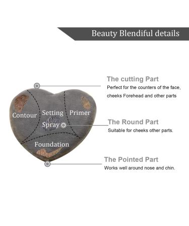 Buy Large Love Shape Makeup Powder Puff Set - 4 Velvet Beauty Blenders for Flawless Finish | International Shipping - Buy Online on GoSupps.com