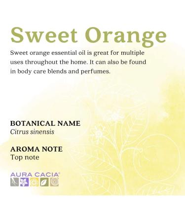 Aura Cacia Sweet Orange Essential Oil - 100% Pure, 0.5 fl oz (15 ml) - Buy Online on GoSupps.com