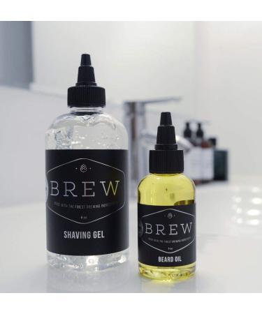 BREW Grooming Beard Shave Gel - Clear Gel for Precision Shaving - With Hops, Barley & Yeast Oil - Reduces Irritation, Cuts & Nicks - Moisturizes & Softens - 8 fl oz - Buy Online on GoSupps.com