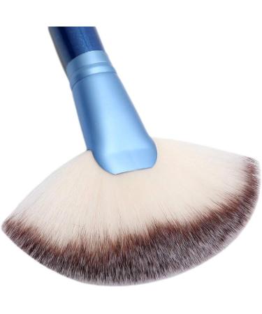 Large Fan Makeup Brush Blending Highlighter Face Contour Powder Brush Blue - Buy Online on GoSupps.com
