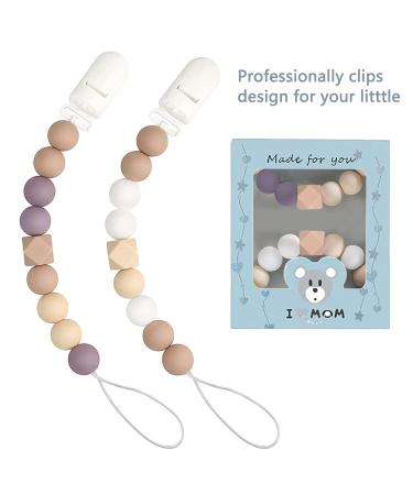 AUXHCYL 8 Pcs Baby Dummy Clips Set with Silicone Holder - Unisex Newborn Dummies - Buy Online on GoSupps.com