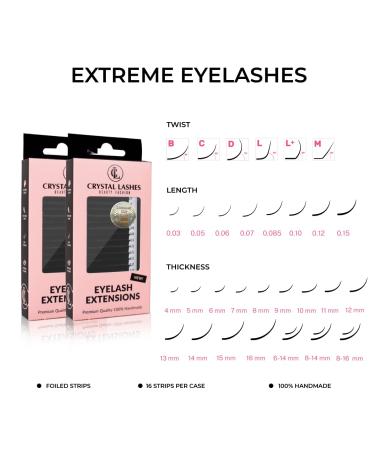 Extreme Volume Crystal Lashes Mix - 0.03 Thickness | 8-16mm Length | International Shipping - Buy Online on GoSupps.com