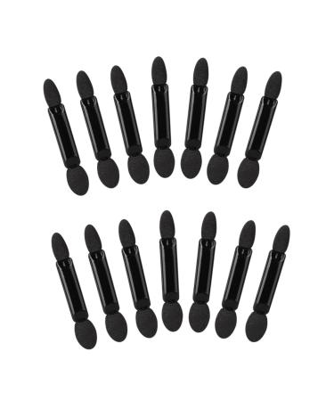Angoily 200 pcs Tipped Shadow Brush Eyeshadow Double-ended Black Eye Sponge Makeup Mx2pcs Blackx2pcs