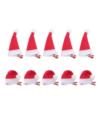 Frcolor 10 pieces Christmas hair clips Santa has hair handle barrettes hairpins with crocodile clamp for children young toddlers