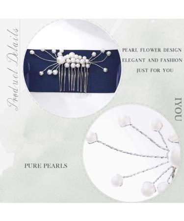 IYOU Bridal Wedding Hair Combs Silver Pearl Side Comb headpiece Bride Hair Accessories for Women and Girls - Buy Online on GoSupps.com
