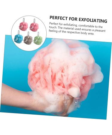 5pcs Sponge Bath Balls - Soft Loofah Scrubbers for Kids & Adults | Perfect Shower & Bath Sponge Set - Buy Online on GoSupps.com