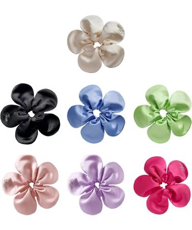 Scrunchies Hair Elastics Women Flower Scrunchie Oversized Cute Ponytail Holder Hair Scrunchy for Decoration for Thick Hair Floral Hair Ties for Girls Women - Buy Online on GoSupps.com