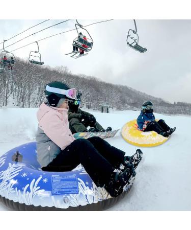 HIWENA 48 and 37 Inch Snowflake Snow Tubes - Heavy Duty Inflatable Snow Tubes for Family - 2 Pack with Higher Handles for Adults and Fun Snow Toy for Kids - Buy Online on GoSupps.com