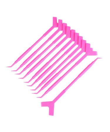 10Pcs False eyelash y-shaped brush mascara applicator guide lash extension tools eyelash lift comb Silicone Eyelash Brush Eyelash Perm Tools pv material triple eyelash tool Medium