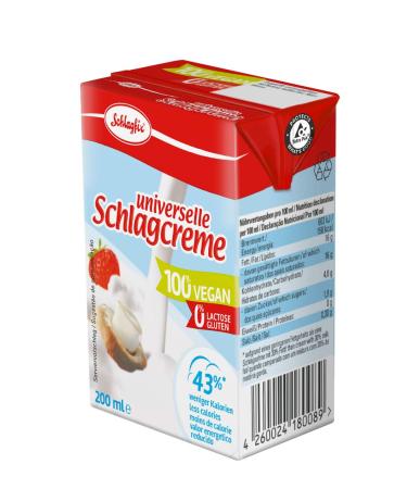 Schlagfix Vegan Whipped Cream - 200g | Dairy-Free & Plant-Based Cream Alternative for International Shipping - Buy Online on GoSupps.com