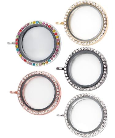 Artibetter 10pcs Bracelet Charms Alloy Openable Case Bouquet Bridal Crafts Souvenir Round Inlaid Golden+black+rose Pendant Style Diy Rhinestone Locket Gold Wedding Photo Necklace Charm Golden Black Rose Goldx2pcs 3X3cmx2pcs - Buy Online on GoSupps.com