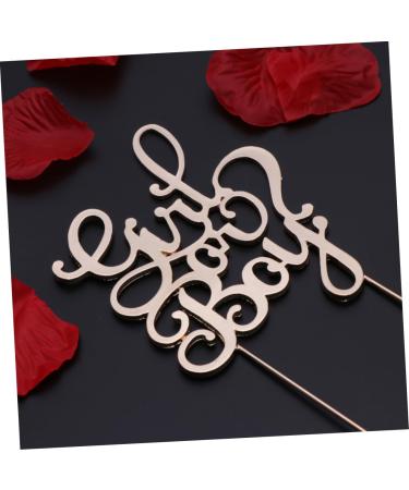 Abaodam Boy Golden Girls Birthday Cupcake Topper Gender Reveal Rhinestone Decor Gold Trim Girls' Accessories Gold Decor Accessories for Girls Wedding Birthday Cake Baby Golden medium - Buy Online on GoSupps.com