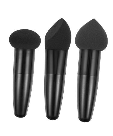 FRCOLOR 3pcs Heart Shaped Face Wash Makeup Pens with Handle Make up Multipurpose Makeup Cosmetic Tool Portable Blenders Portable Makeup Beauty Pens Sponge Pen Mushroom Head Pp Miss 1 Count (Pack of 1) Black