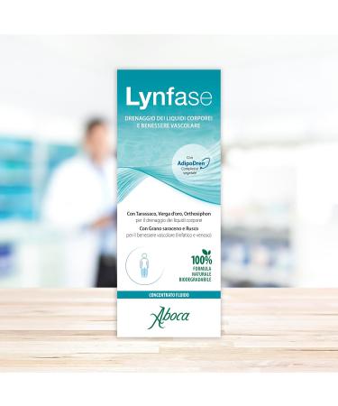 Aboca Lynphase Liquid concentrate bottle 180 g drainage of body fluids and vascular wellbeing with dandelion gold dang orthosiphon buckwheat and Russian - Buy Online on GoSupps.com