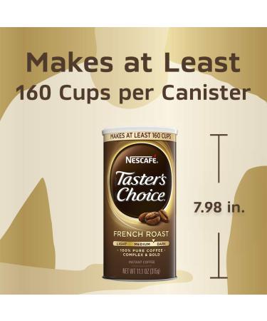 NESCAFE Taster's Choice French Roast Medium Dark Roast Instant Coffee - 11.1 oz. Resealable Canister 2 Pack (320 Cups) - Buy Online on GoSupps.com