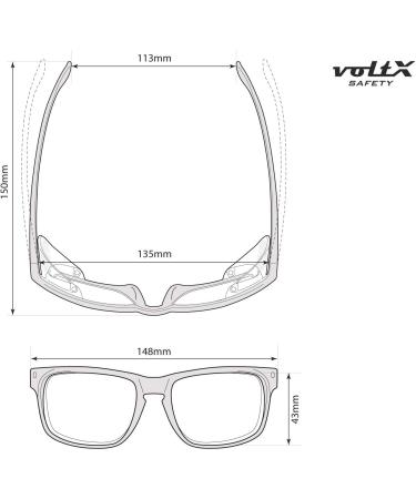 voltX CRYSTAL Full Lens Magnified Reading Safety Glasses - ANSI Z87.1+ CE EN166F (+1.5 Dioptre) Anti-Fog UV400 Lens - Buy Online on GoSupps.com