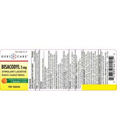 Geri-Care Bisacodyl 5mg 100 Count - Pack of 2 | Fast-Acting Laxative for Gentle Relief - Buy Online on GoSupps.com