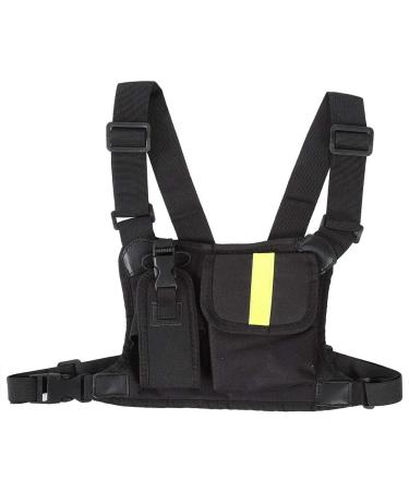 Jadeshay Radio Chest Strap - Radio Walkie Talkie Chest Bag Chest Bag Men Adjustable Pockets Vest (Bright Yellow)
