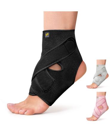 Bracoo Ankle Support, Compression Brace for Arthritis, Pain Relief, Sprains, Sports Injuries and Recovery, Breathable Neoprene Sleeve, FS10, S/M Black Small/Medium (Pack of 1)