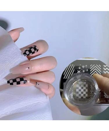 Famidiqgo Nail Stamper - Clear French Tip Nail Art Tool with Scraper | Soft Silicone DIY Manicure - Buy Online on GoSupps.com