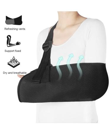 DZOZO Arm Sling - Adjustable Shoulder Immobilizer with Pocket - Breathable Black Support Brace - Buy Online on GoSupps.com