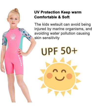 Kids 2.5mm Neoprene Full Wetsuit | UV Protection, Warmth | Swimming, Diving, Scuba | Girls Shorty Pink Medium - Buy Online on GoSupps.com