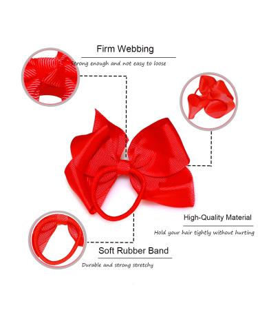 WillingTee 40Pcs 4.5 Boutique Pops Hair Bows Elastic Ties 20 Colors for Girls, Teens & Toddlers - Buy Online on GoSupps.com