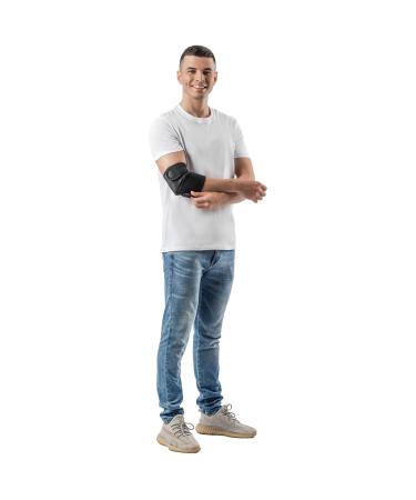 HIDROLIGHT Adjustable Elbow Pads | Elbow Brace for Tendonitis & Tennis Elbow | Compression Sleeve for Men & Women | One Size Fits All - Black - Buy Online on GoSupps.com
