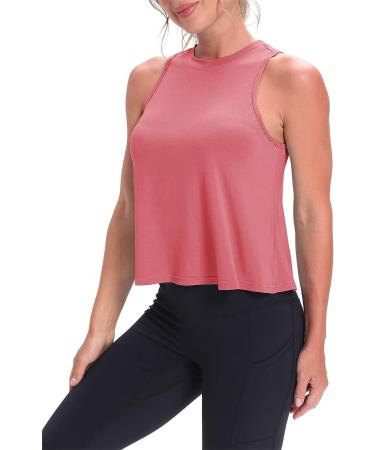 Mippo Women's Large Rose Crop Top - Flowy Workout Tank for Athletic Shirts - Buy Online on GoSupps.com