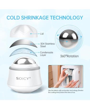 Ice Roller for Face and Eyes Body Facial Ice Roller 360 Rotating Stainless Steel Ball Face Massager Fitness Cryosphere for Reduces Puffiness Redness and Pain Beauty Skin Care Tools S50-steel Ball Model - Buy Online on GoSupps.com