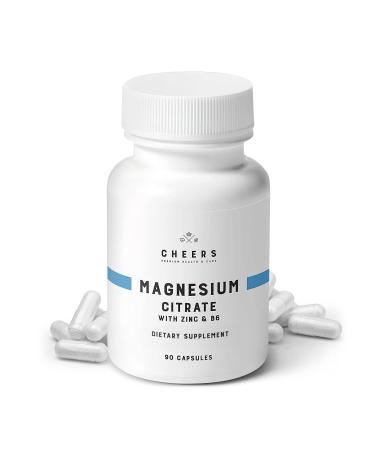 Cheers - Magnesium Citrate Gluten-Free Magnesium Supplements with Zinc & Vitamin B6 Vegan Supplements for Adults 320 mg Magnesium Supplement 90 Magnesium Capsules - Buy Online on GoSupps.com