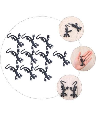 Feltelectr 10-Pack Halloween Gecko Toys - Creepy Simulation Gifts & Decor | Black 3.5x8cm Models for Spooky Fun - Buy Online on GoSupps.com