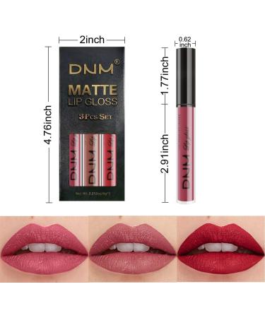 3Pcs Matte Lip Gloss Set Matte Liquid Lipstick Set Lip Stain Long-Lasting Waterproof Lipgloss Makeup Gift Lipsticks Set Vibrant Lips Set (10) #10 - Buy Online on GoSupps.com