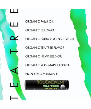 You Da Balm Organic Lip Balm Tea Tree Flavor - USDA Certified - 100% Natural Moisturizer for Dry Cracked Lips (3 Pack) - Buy Online on GoSupps.com