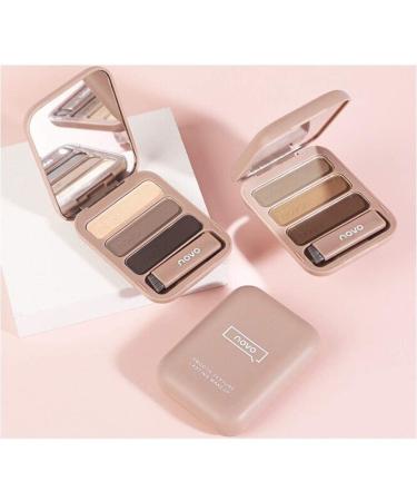 3 Colors Eyebrow Powder Palette Set - Waterproof Long Lasting Easy Application with Brush & Mirror | Gray Brown - Buy Online on GoSupps.com