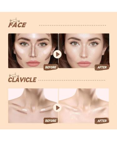 NewBang 2in1 Contour Stick Cream Concealer Pen - Dual-Ended Highlighter Bronzer for Face & Body - Waterproof Makeup Pencil - Buy Online on GoSupps.com